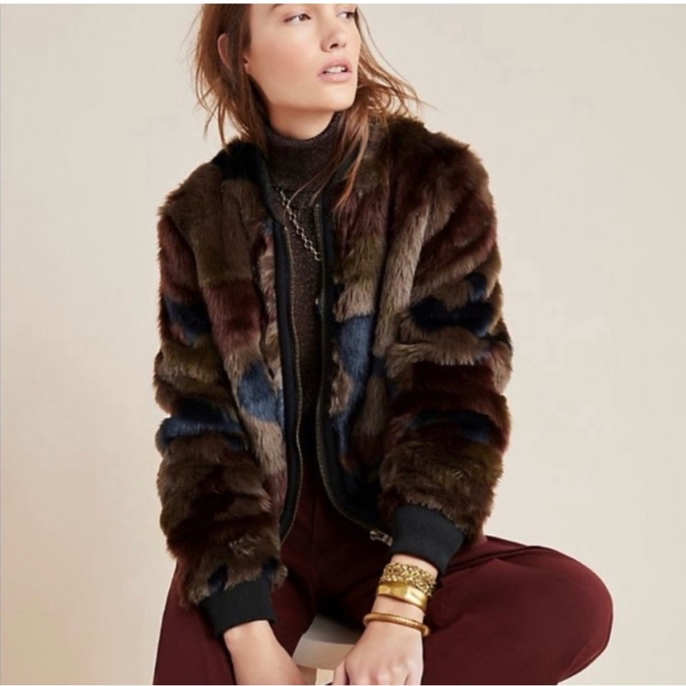 Anthropologie Marrakech Faux Fur Jacket